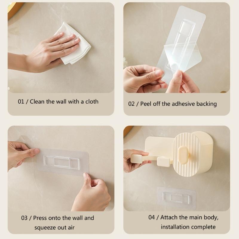 Adhesive Bathroom Hair Dryer Holder Vanities Storage Station For Styling Tools Makeup Accessories Easy Installation