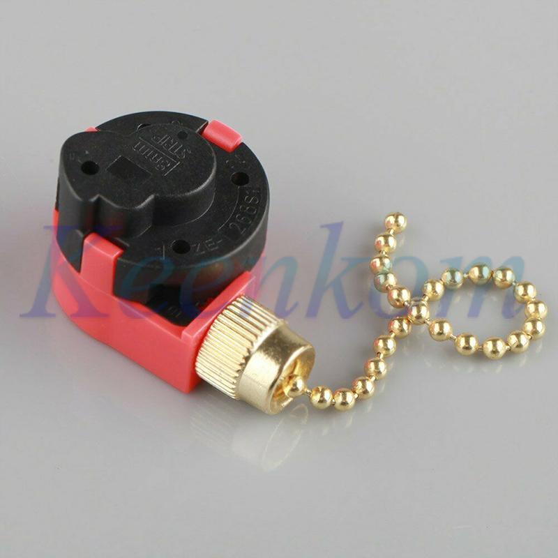 Zing Ear ZE-268S1 Switch brass finish 4 Wire 3-speed Pull Chain Ceiling Fan Switch