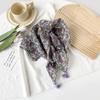 58 * 58 см Four Seasons Available New Fresh Baotou Towel Cashew Ароматный цвет Контрастный дышащий солнцезащитный шелковый шарф Легкий треугольный шарф