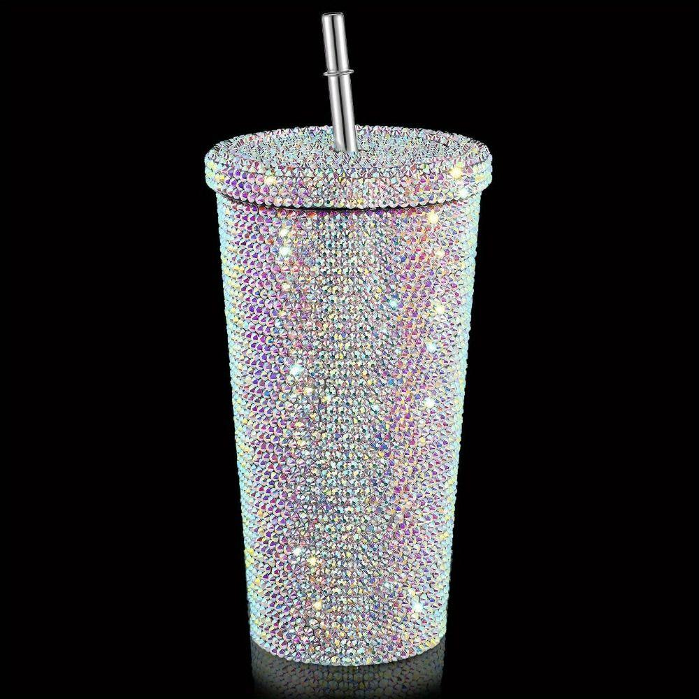 500ml/750ml Rhinestone Thermos Bottles Insulated Stainless Steel Water Bottle Christmas Present