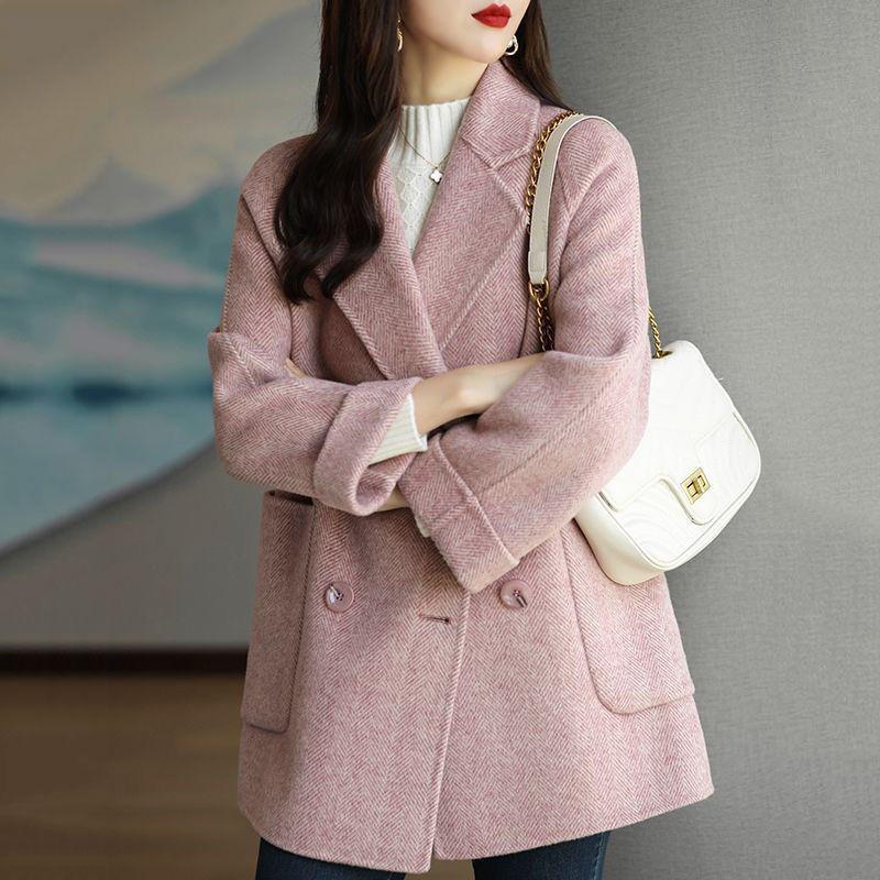 Loose Leisure Style Women Wool Coat Double Breasted Casacos Feminino Cashmere Clothes