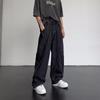 Мужская уличная одежда Мешковатые джинсы Корейская мода Свободные прямые широкие брюки Мужская брендовая одежда Брюки