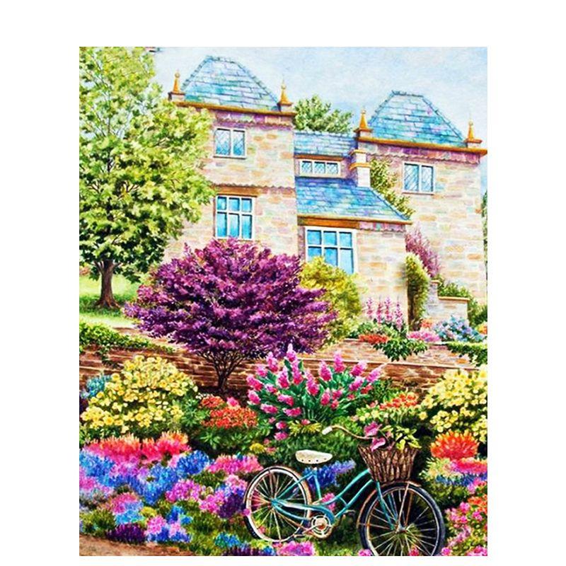 Full Drill Round Diamond Painting 5d Landscape Diy Diamond Embroidery For Adults Home Decoration