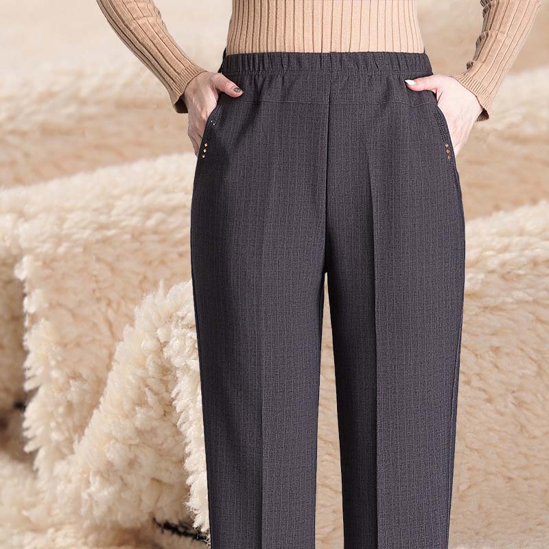 XL-8XL повседневные брюки оверсайз, женские длинные свободные брюки с высокой талией, женские новые зимние брюки, женские эластичные брюки из овечьего флиса