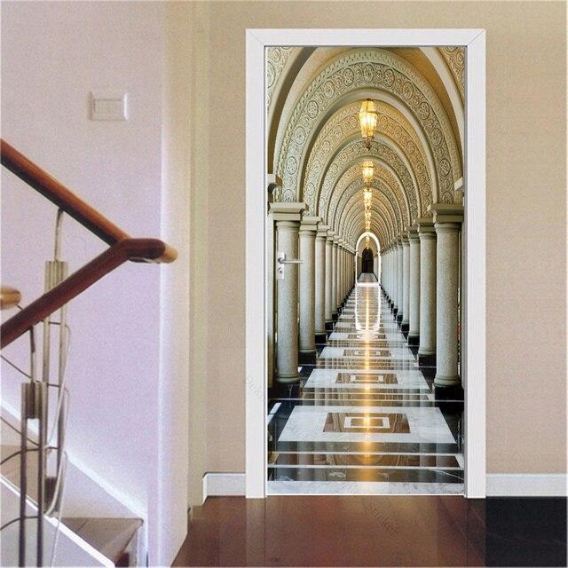 3D золотые наклейки для украшения дверей, мраморные простые абстрактные линии, цветы, обои для гостиной, домашний декор, художественные наклейки для спальни