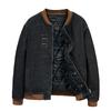 Detachable Denim Coat with Down Liner Blouson Outerwear 2way Casual Jacket Large Size [NOMSOCR] Men's MA-1 M~8XL (4XL, Black)