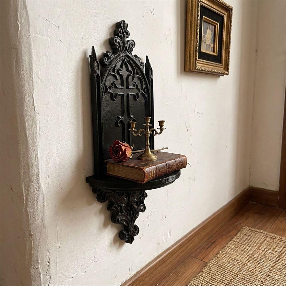 3D Printed Wall Mounted Candlestick Vintage Carved Floating Rack Wall Decorations Wall Decor