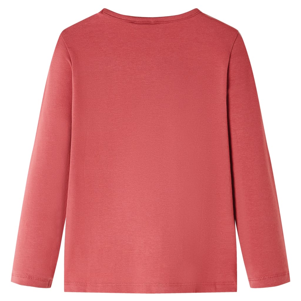 Kids Long Sleeve T Shirt Dark Pink Size 104