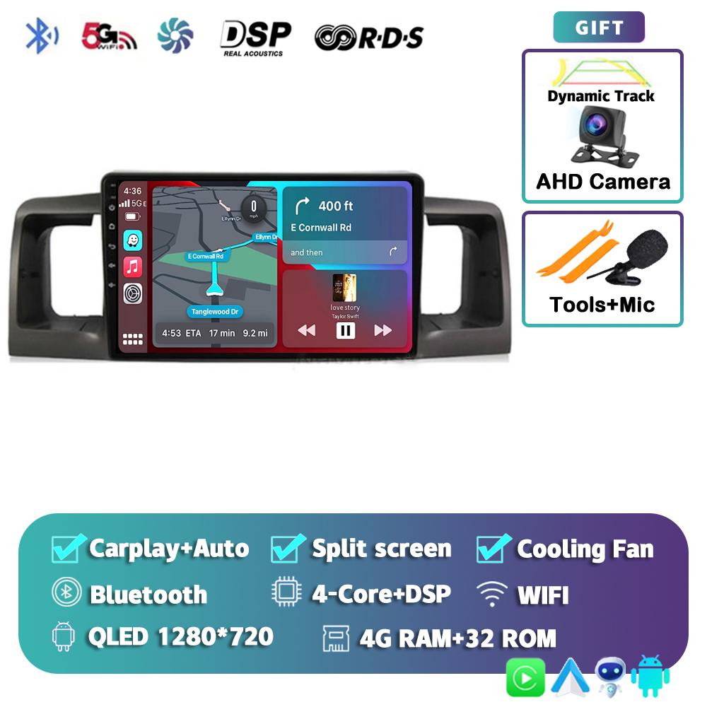 Android 14 Carplay Автомагнитола для Toyota Corolla E120 E 120 BYD F3 2007 2008 2009-2011 Мультимедийный Видеоплеер GPS Стерео