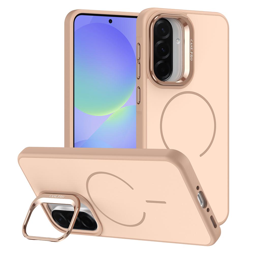For Samsung Galaxy A15 5G / 4G Case Skin-touch PC + TPU Magnetic Phone Cover with Lens Frame Kickstand