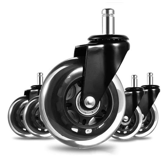 Сверхмощные колеса для офисного стула. Тихие ролики для стульев. Гладкая защита пола. Поворотные ролики из полиуретана для коворкинга.