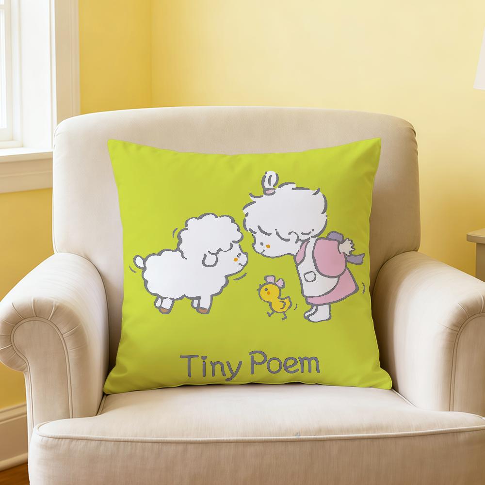 cute cartoon tTiny pPoem SRO cushion cover soft Comfortable Pillow Case Sofa Living Room Home office Decor Protective Covers
