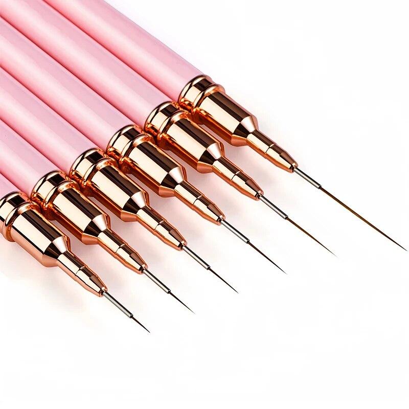 5 шт. набор кистей для дизайна ногтей, удлиненные линии, полосатый рисунок, УФ-гель для рисования, ручка для дизайна ногтей, профессиональный маникюрный инструмент