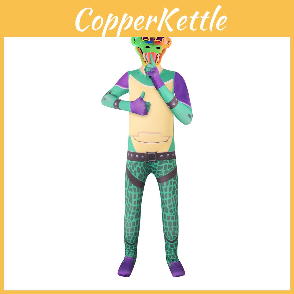 Sundrop Fnaf Костюм Клоуна Косплей Мальчики Девочки Боди Маска Вечеринка Комбинезон Зеленый Молочный Шелк Ткань