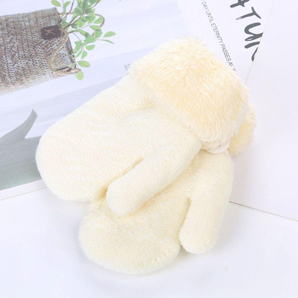 Детские перчатки с плюшем, толстые перчатки с закрытыми пальцами, сохраняют пальцы в тепле, детские перчатки, детские