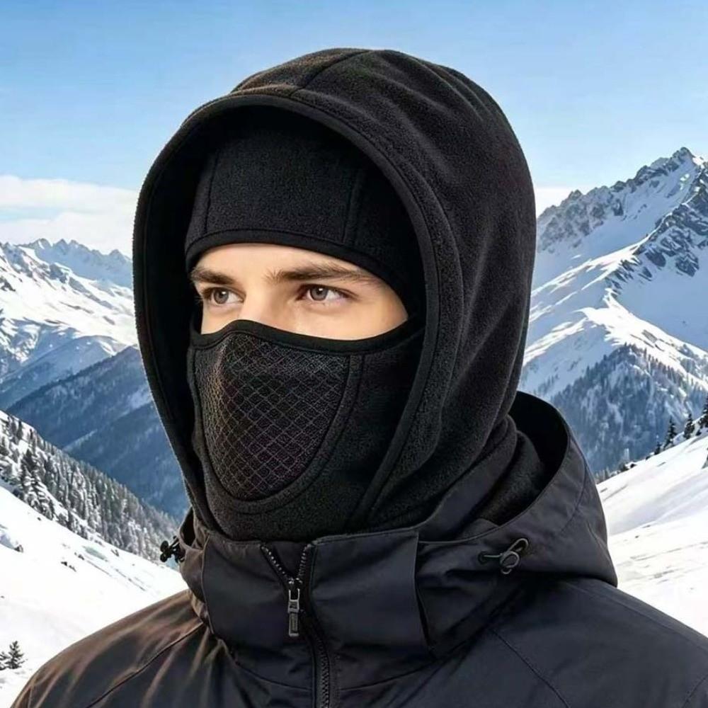 Fleece Lined Ski Face Mask Breathable Mesh Thermal Neck Warmer Winter Cycling Hat Winter Cycling