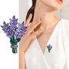 Брошь из искусственного кристалла с цветком лаванды и стразами, элегантный деловой костюм для девочек с лацканами
