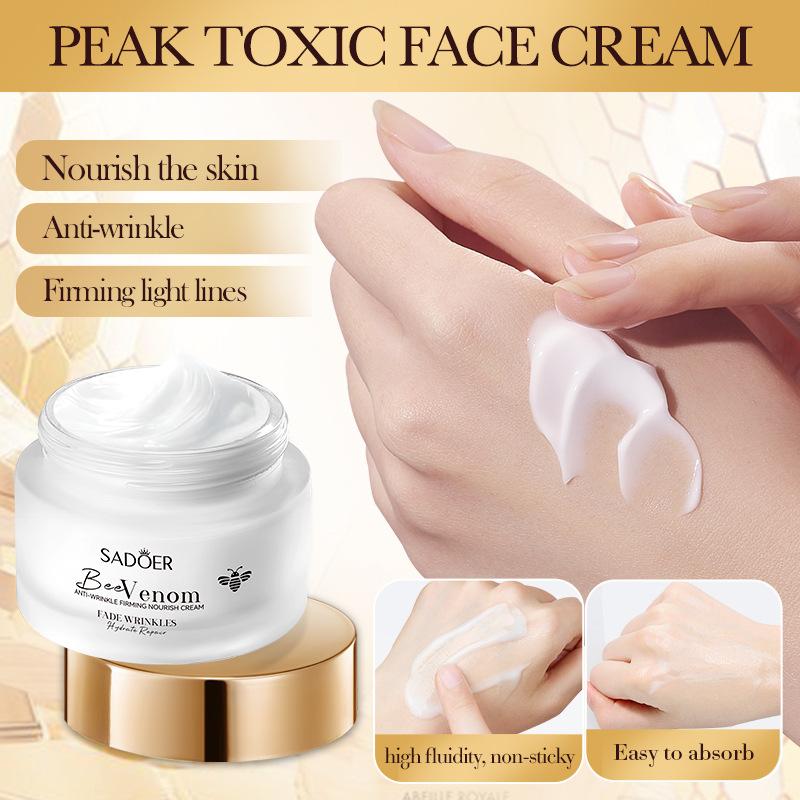 New Bee Venom Anti-aging Face Cream Fade Wrinkle Firming Lifting Facial Cream Forehead Wrinkle Removal Moisturizing Skincare 50g