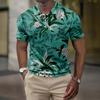 Мужская летняя рубашка для гольфа с принтом «Гавайи», с короткими рукавами, повседневная модная рубашка для мужчин