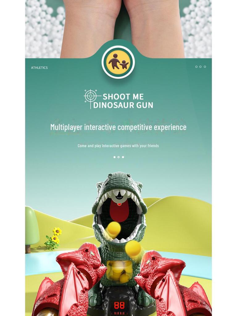 Интерактивный набор игрушек для стрельбы по динозаврам для детей: Пневматический пистолет с мягкими пулями