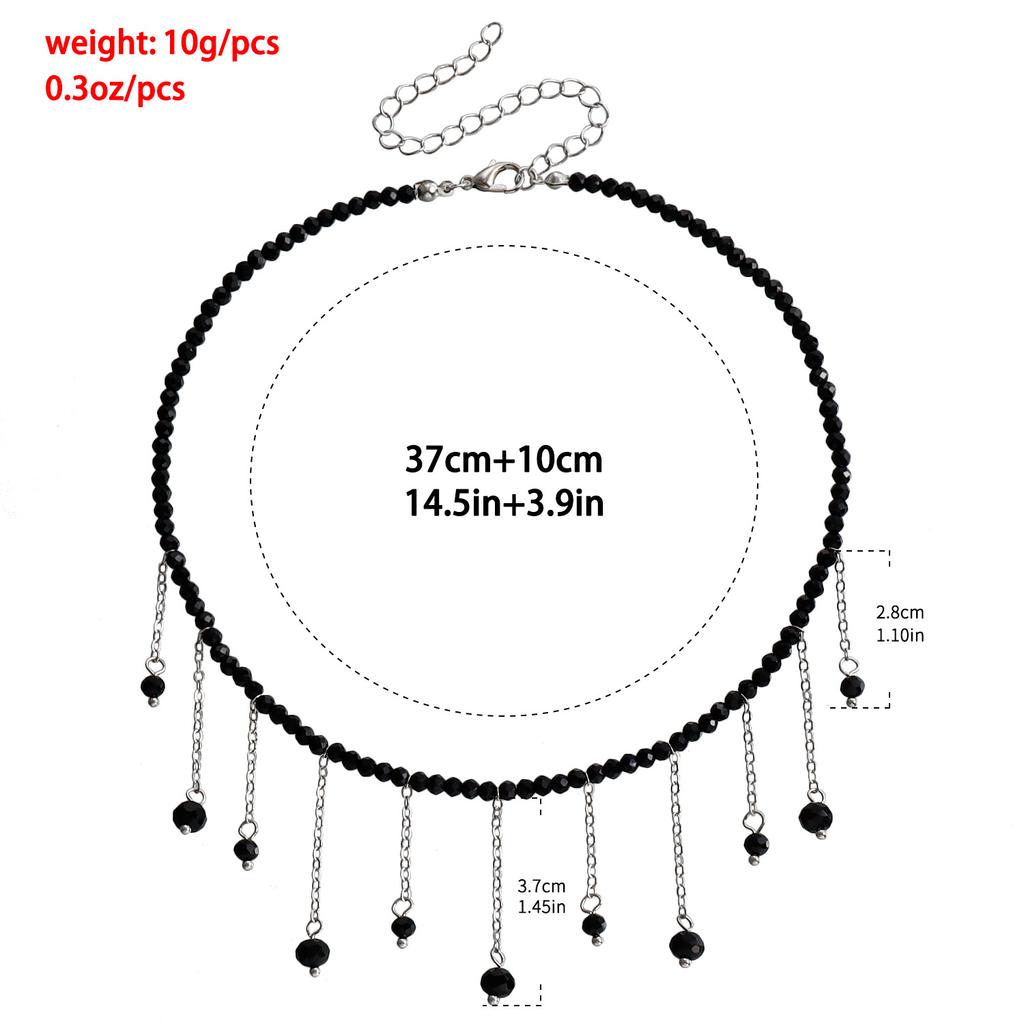 Аксессуары, винтажное черное бусины кисточка хрустальная подвеска колье Лолита премиум ожерелье