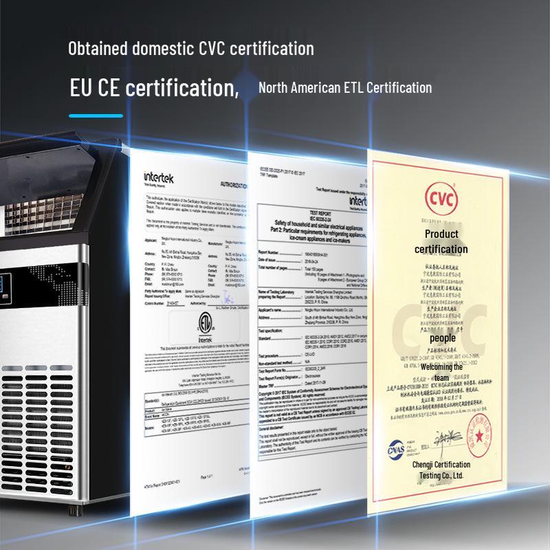 Welcome Commercial Large Ice Maker for Milk Tea Shops, Cafes, Hotels, and Supermarkets - 80/100 kg Capacity.