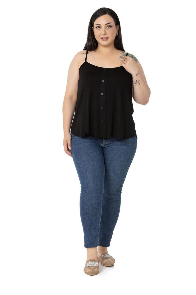 Женский стиль, большой размер, боди, большой размер, регулируемый веревочный ремень, вискозная черная блузка с декоративными пуговицами