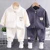 New Winter Girls Plush Set for Boys Casual Sports Two-piece Set for Baby Toddler Outdoor Clothing Sets