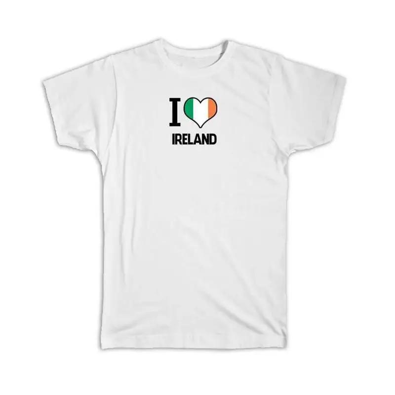 I Love Ireland Flag Heart Country Crest Irish Expat T Shirt