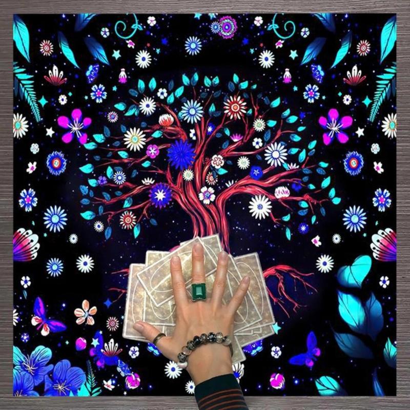 Коврик для гаданий с маятником квадратной формы, алтарная скатерть, коврик для настольных игр, коврик для рун, метафизическая настольная игра