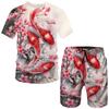 Summer Koi Carp 3D Print T-Shirts Shorts Sets Men's Tracksuits Oversized Short Sleeve T Shirt Pants Set Man Suits Clothing
