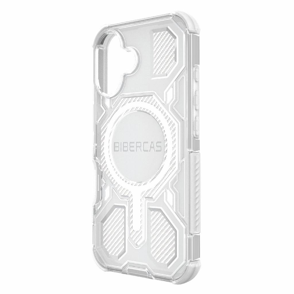 BIBERCAS J-16 Transparent Series For iPhone 16 Case Compatible with MagSafe TPU+PC Phone Cover