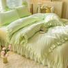 Romantic Lace Decorative Bed Sheet Set 4 Piece With Duvet Cover And PillowCases For Twin And Full Size Bedding