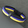 Noter New Novel Flag Color Bracelet For Men 4mm Nylon Cord Chain Braclet Openable Magnet Buckle Spanish Ukrainian Symbol Braslet