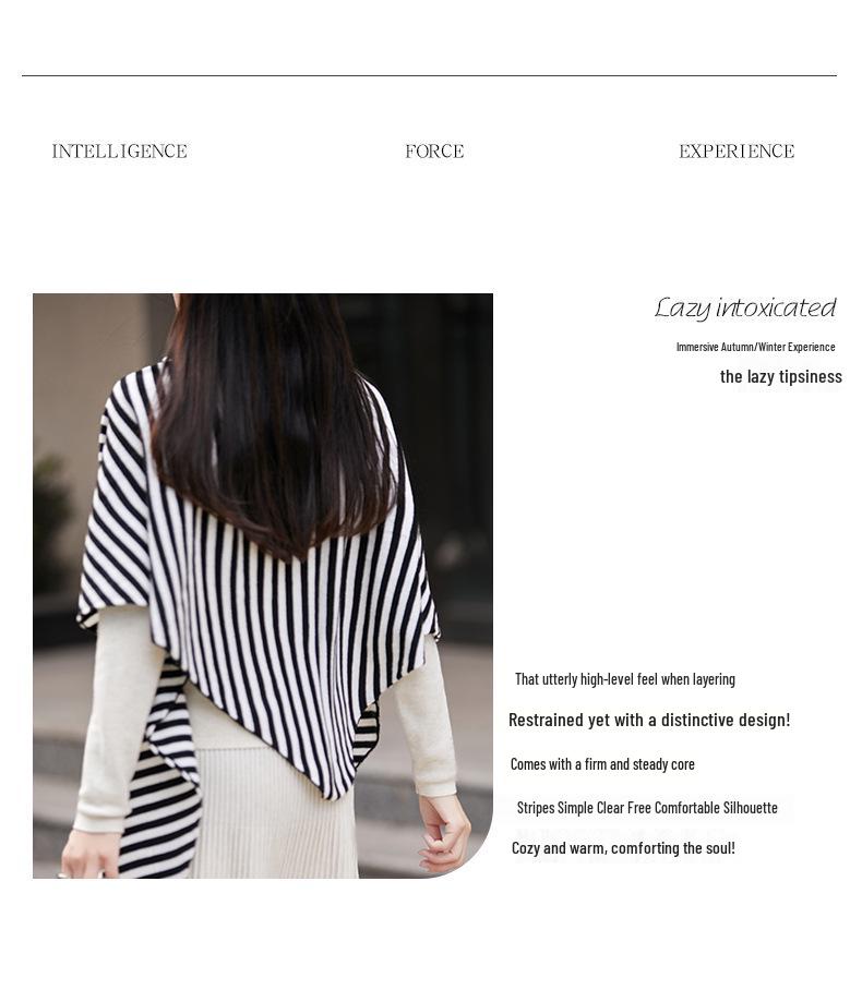 Elegant Knit Scarf Sweater: Women's Korean Style Warm Triangle Shawl for Autumn/Winter