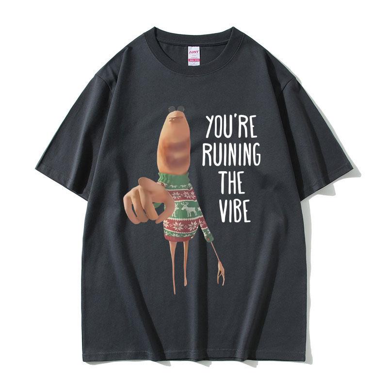 2025 Summer Youre Ruining The Vibe Marcus The Worm Funny Meme Tshirt I Dont Like This Rock 100 Pure Cotton Printed Tshirt