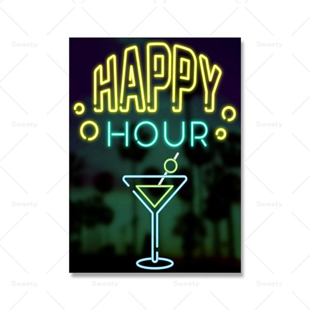 Пиво, Коктейль, Пицца, Вечеринка с Мороженым, Неоновые Принты, Тенденции В Настенном Искусстве, Плакаты, Украшение Общежития Колледжа