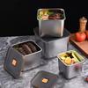 Stainless Steel Fresh-keeping Box Square Crisper Preservation Box Food Storage Box  School
