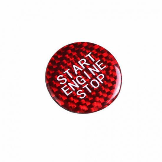 Fit For BMW 3 Series G20 - Red Carbon Fiber One Start Sticker Decoration