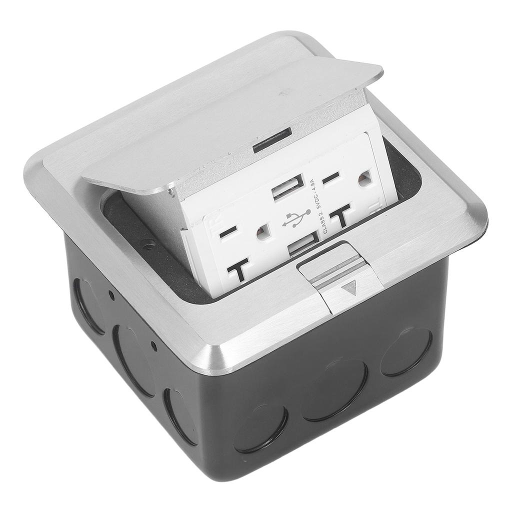 Desktop Socket 20A Bounce Design Outlet Table Connection Box Table Recessed Outlet with 2 USB Port U