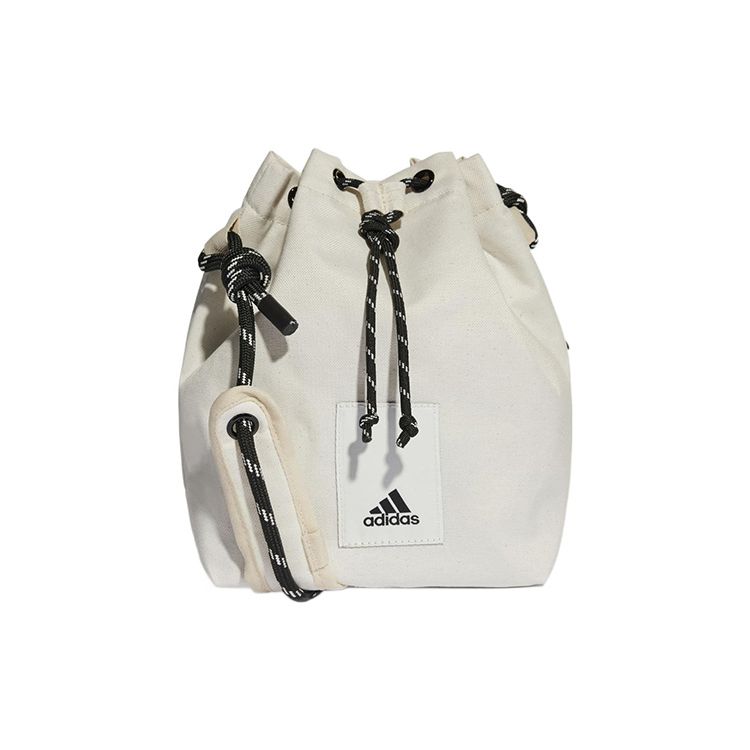adidas Спортивная Повседневная Портативная Хлопковая Сумка-Ведро на Шнурке Сумка Через Плечо Унисекс Сумки Цвет Off-White HT2444