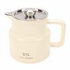1500ml Capacity Oil Storage Keeper Ceramic Stainless Steel Oil Filter Pot  Storing Used Oil