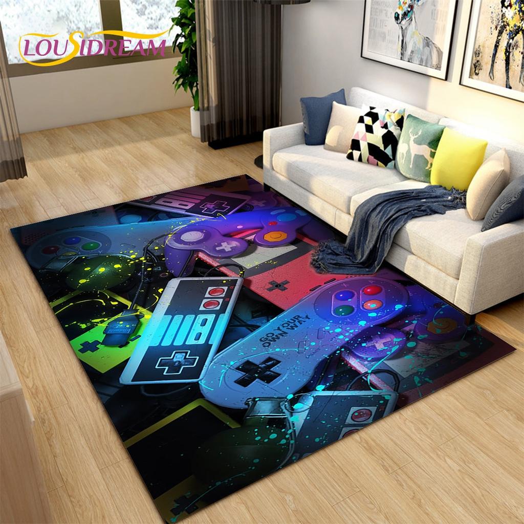 Cartoon Gamer Game Controller Area Rug Large,Carpets Rug for Living Room Children's Room,Kids Play Crawl Non-slip Floor Mat Gift