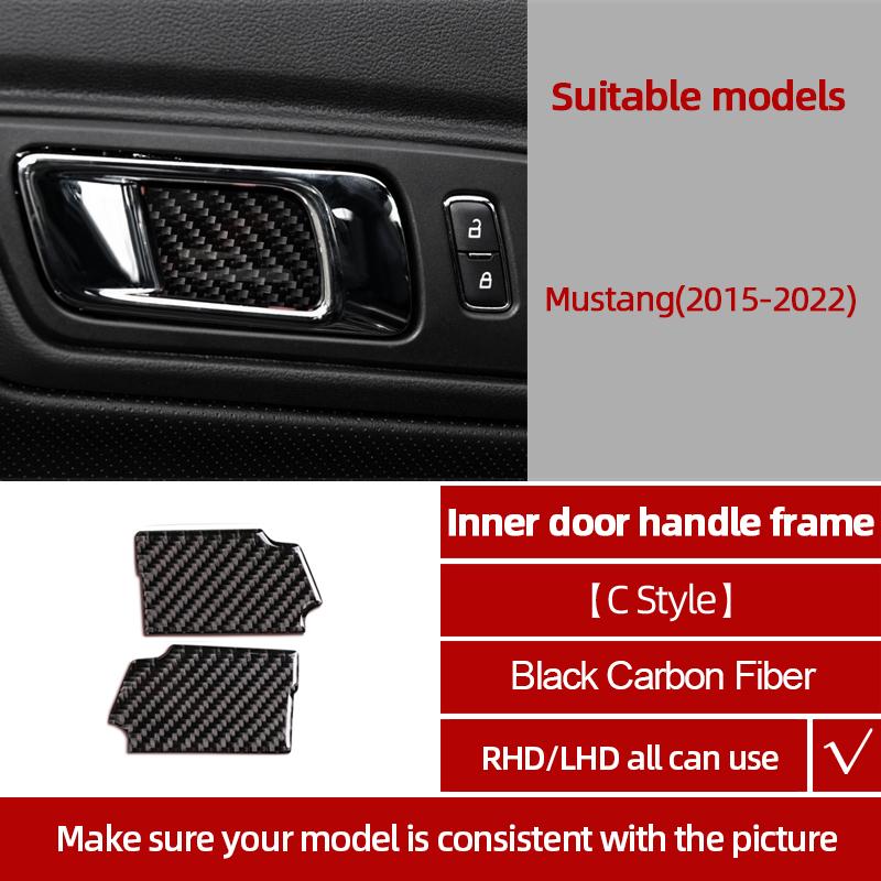 Real Carbon Fiber For Ford Mustang 2015-2022 Center Console Gear Shift Panel Trim Cover Tuning Stickers Car Interior Accessories