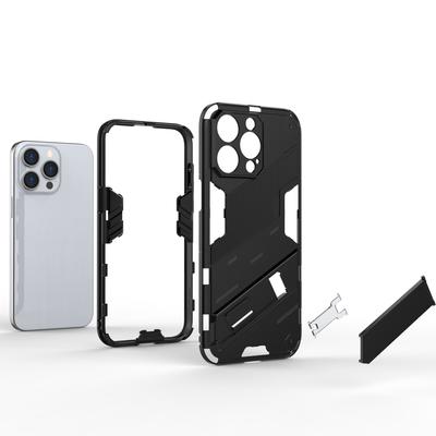 Чехол для iPhone 16 Pro Max из ПК+ТПУ, противоударный чехол для телефона с подставкой