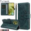 Кожаный чехол-книжка для Motorola Moto G56 G86 G57 G67 G77 G06 Power G15 G05 G35 G55 G75 G85 5G с рисунком Мандала Цветок