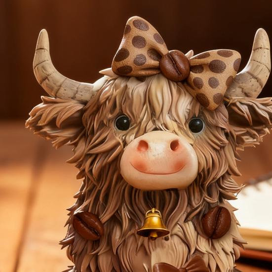 1/2 шт. Статуэтка горного скота на кофейную тематику, Кружка для кофе, Фигурка горной коровы из смолы, Скульптура, Украшение для дома, офиса, рабочего стола