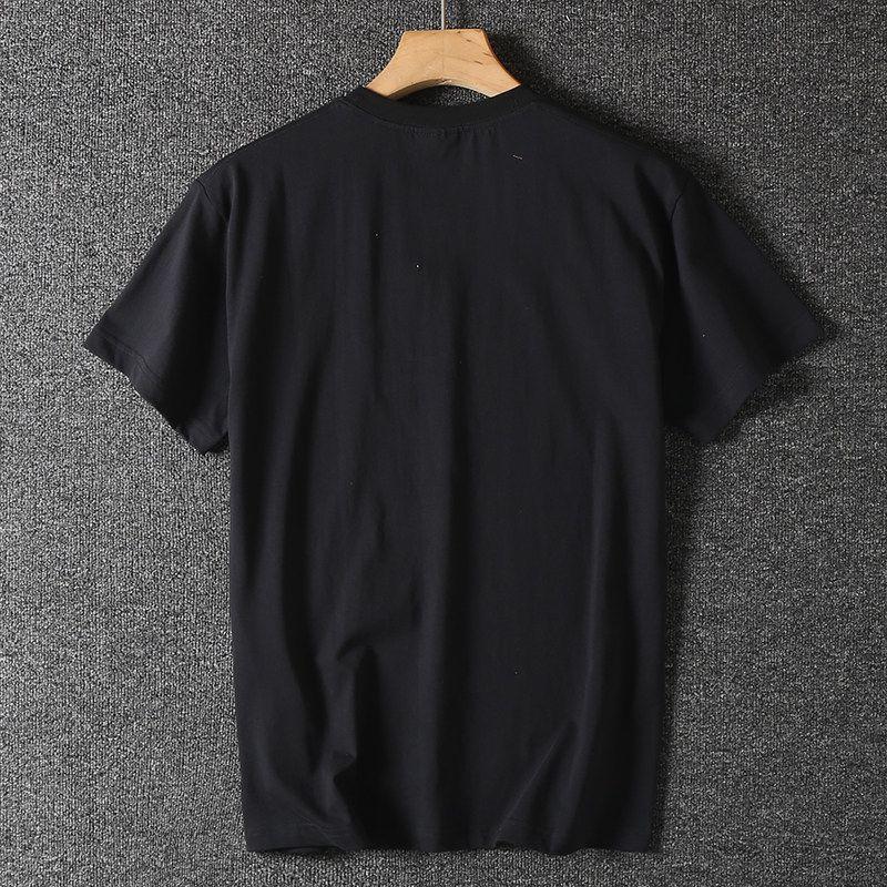 Trade American-Style Heavyweight Short-Sleeved T-Shirt for Men, Summer Pure Cotton Retro Motorcycle Print Versatile Round-Neck Half-Sleeve T-Shirt
