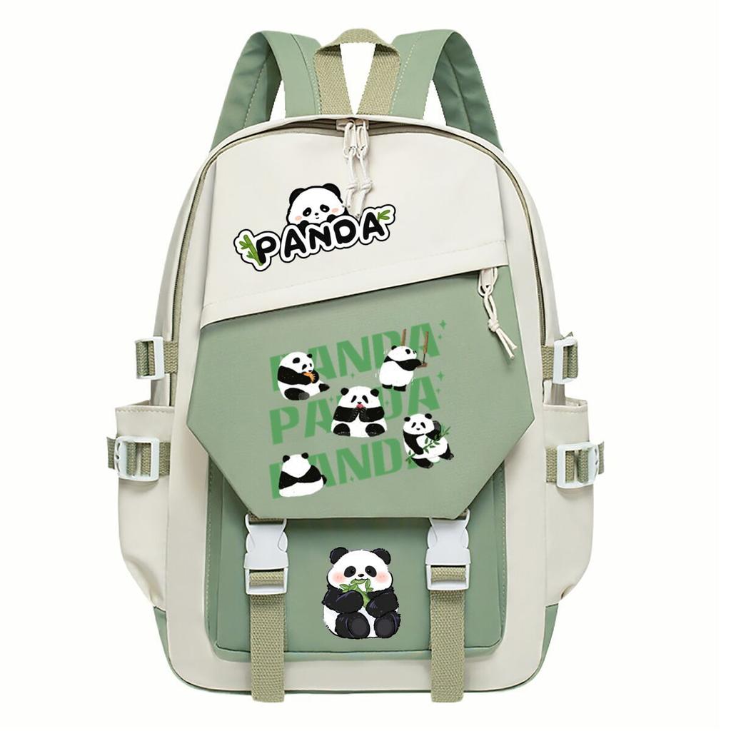 Panda Huahua Cartoon Printed Student Campus Backpack Casual Large Capacity School Bag