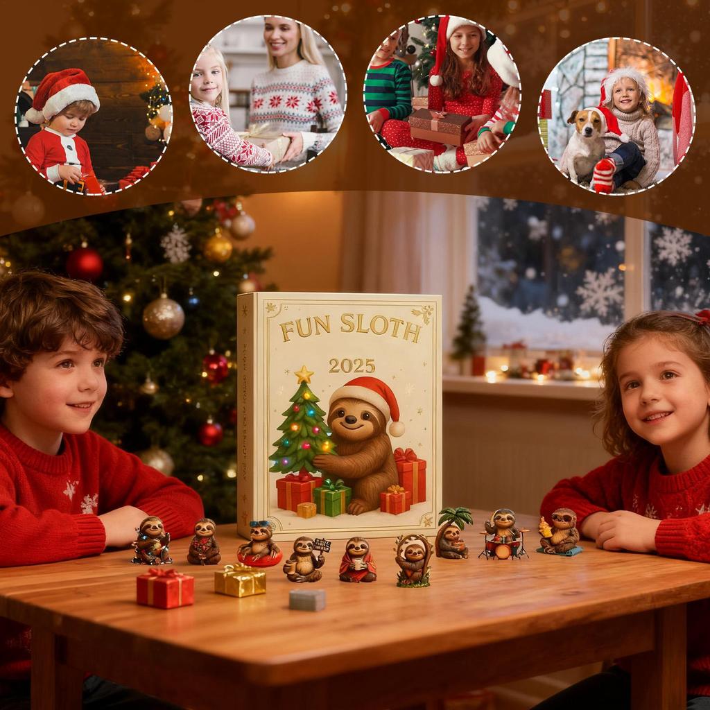 Ленивец Рождественский Календарь Обратного Отсчета Акриловое Украшение 24 Дня Адвент Декор для Дома Праздничная Вечеринка Зимний Рождественский Подарок